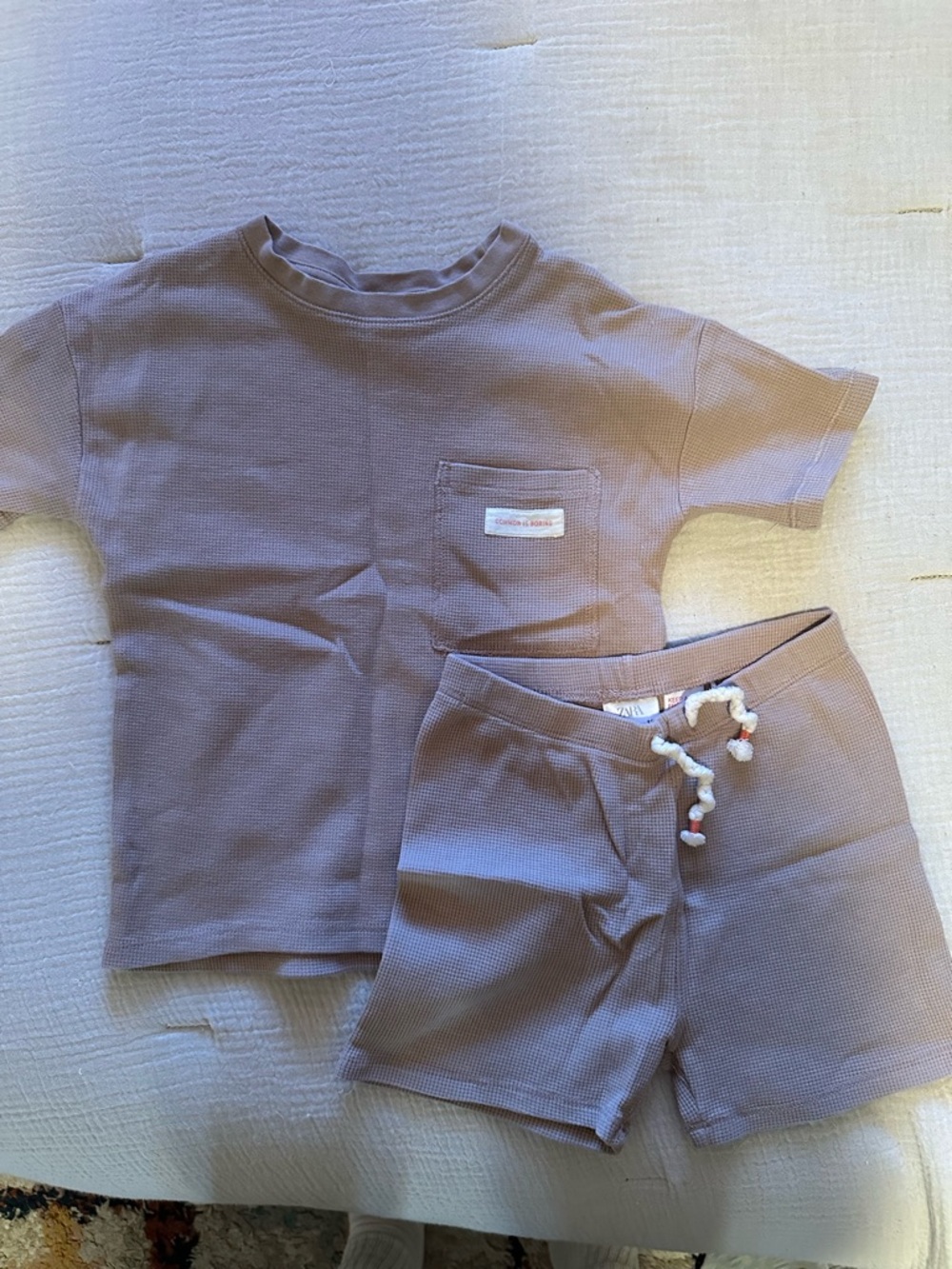 Zara Kids Mauve/Taupe Short Sleeve Top & Shorts Set